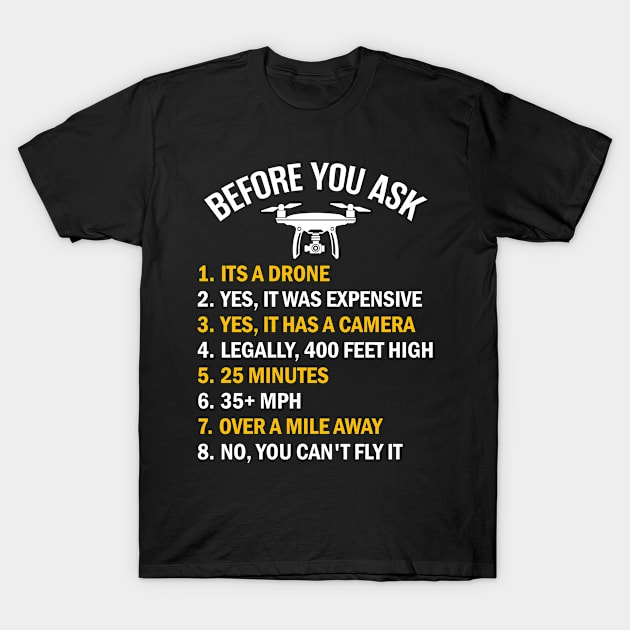 Before You Ask About my Drone T-Shirt by ThirdEyeAerial